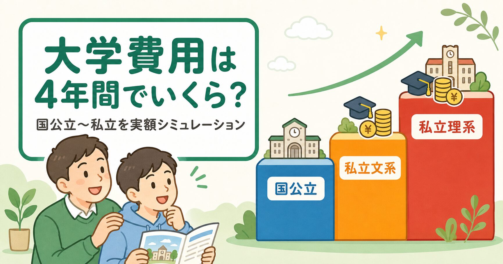 大学費用は4年間でいくら？国公立〜私立を実額シミュレーション