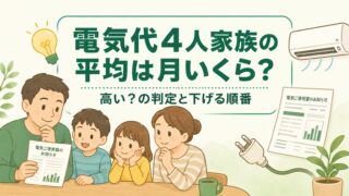 電気代4人家族の平均は月13,928円｜高い？の判定と下げる順番