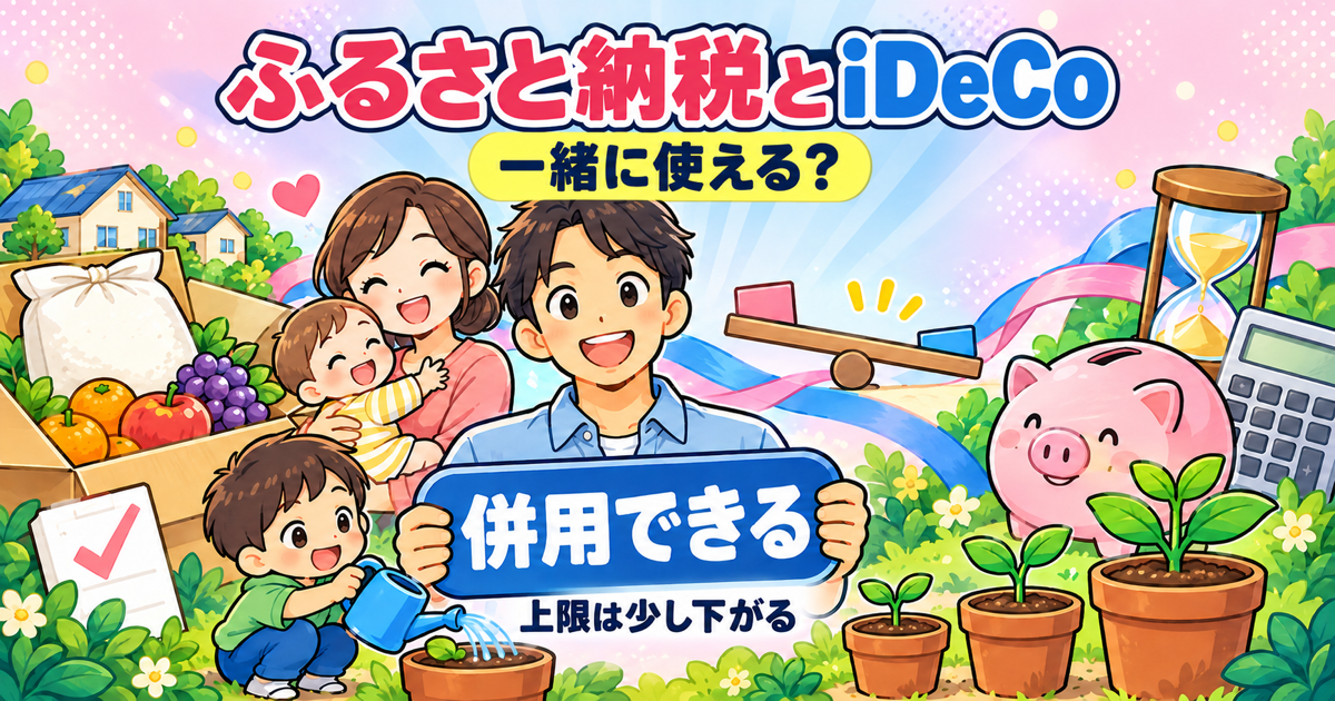 ふるさと納税とiDeCoは併用できる｜iDeCoの掛金のぶん上限は少し下がる