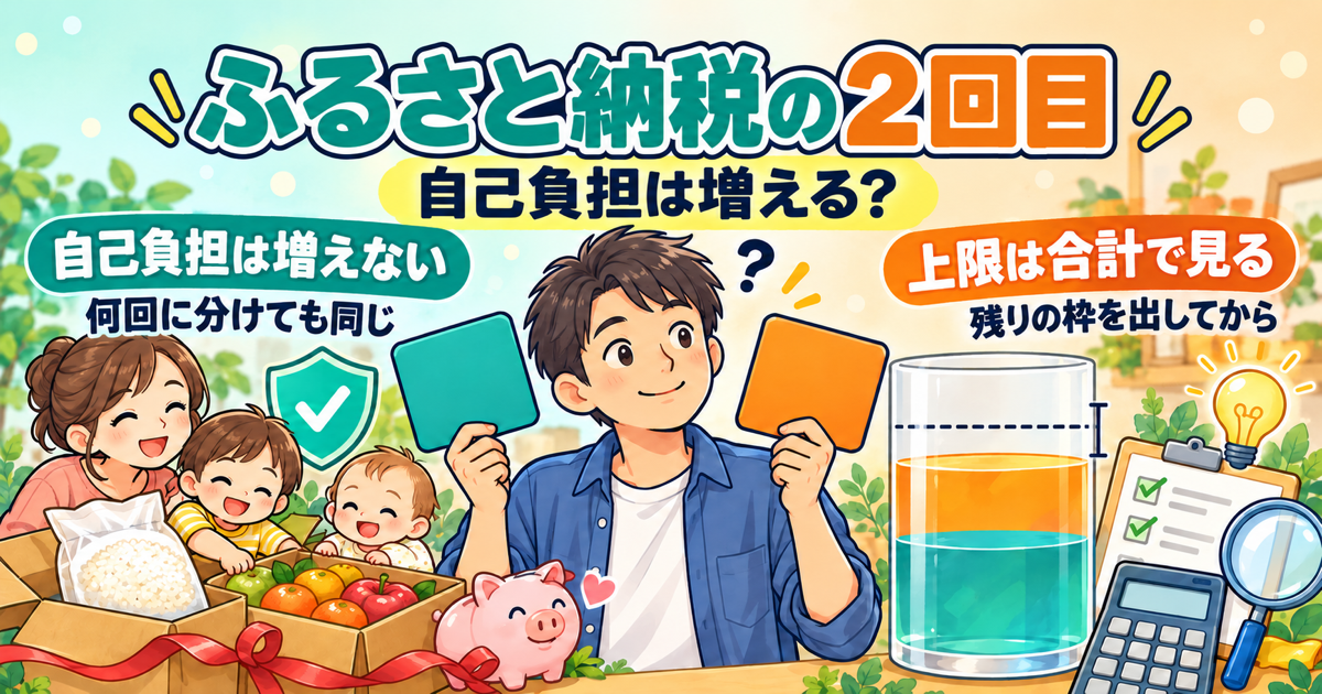 ふるさと納税の2回目｜2,000円は1回だけ？複数回の上限と注意